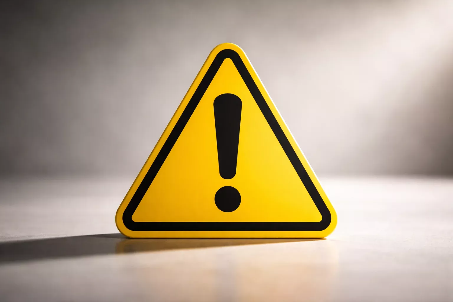 Segnale di avvertimento con sfondo sfocato